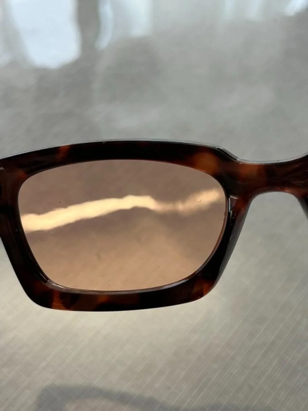 AIRE Sculptor Sunglasses Tortoise Rectangular Frame Brown Lenses